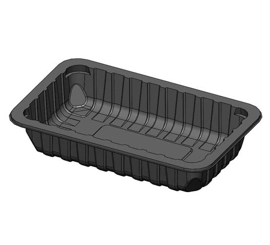 black plastic food container