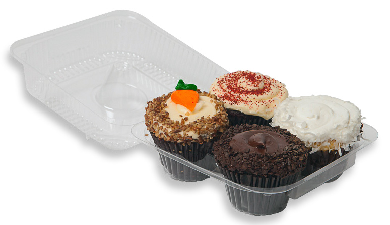Four pack cupcake container