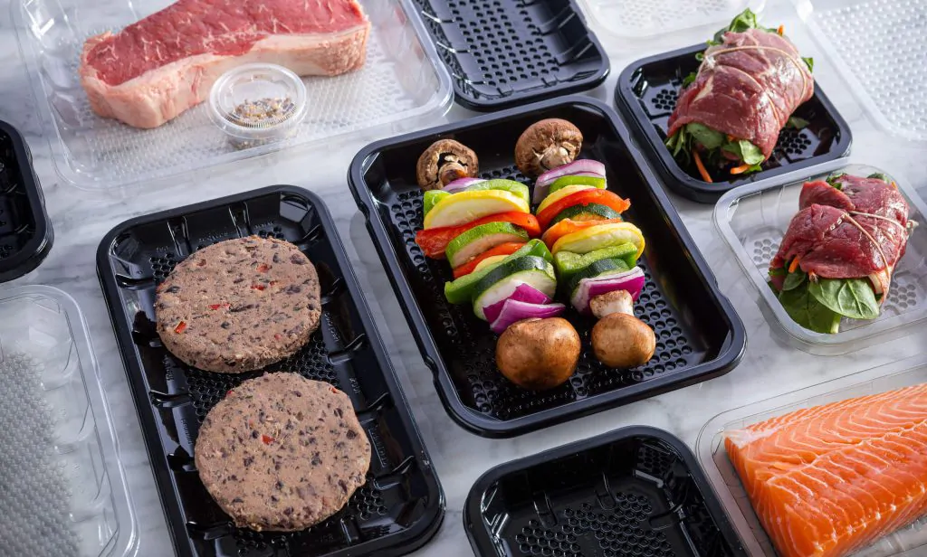 Honeycomb containers with a variety of meats