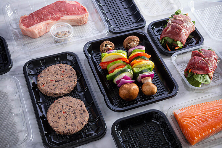 thermoformed plastic packaging tray packaging Meat and Proteins